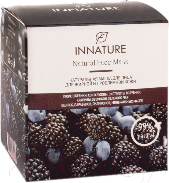 Изображение товара Маска для лица кремовая Innature Ежевичная натуральная для жирной и проблемной кожи (50мл)