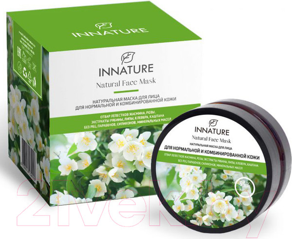Изображение товара Маска для лица кремовая Innature Розовая натуральная для нормальной и комбинированной кожи (50мл)