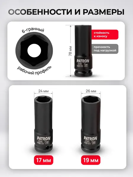 Изображение товара Набор головок слесарных Patron P-4032TH44 (63079)