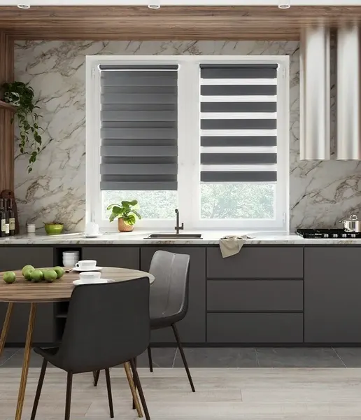 Изображение товара Рулонная штора LEGRAND День-ночь Easy Fix 57x160 / 58152499 (графит)