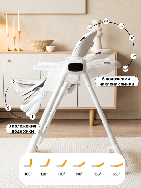 Изображение товара Стульчик для кормления VipBaby Polly 4в1 (Milk)