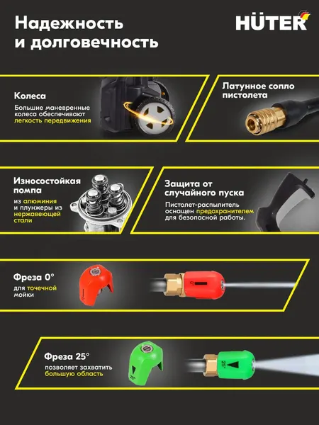 Изображение товара Мойка высокого давления Huter Grey M-3-1650 (70/8/200)