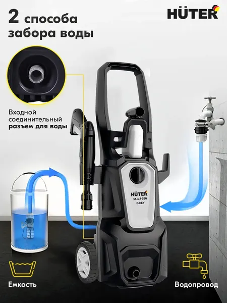 Изображение товара Мойка высокого давления Huter Grey M-3-1650 (70/8/200)