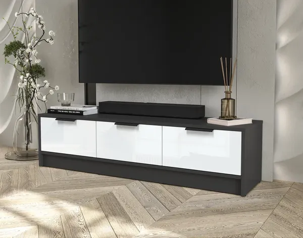 Изображение товара Тумба Interline ТВ Концепт КТ-ТВ3-35 Глосс (антрацит/белый глянец)