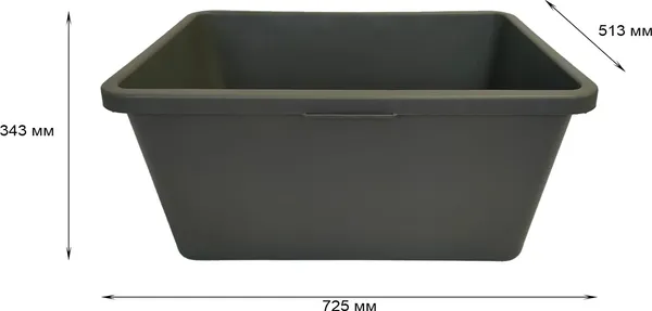 Изображение товара Таз строительный RV Plast Премиум прямоугольный 0211 (90л, хаки)