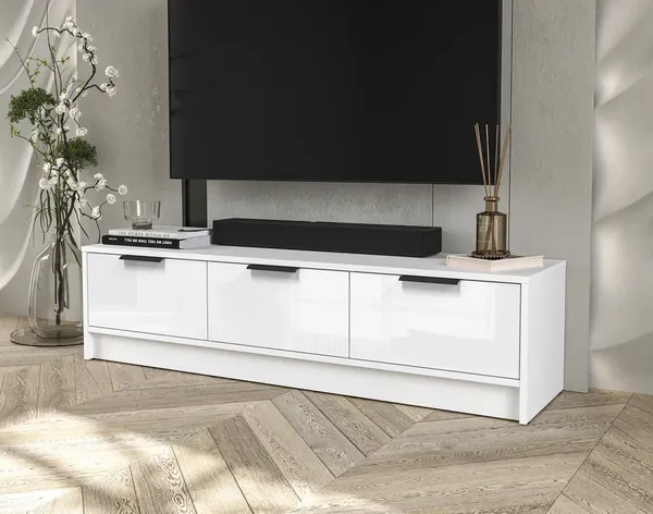 Изображение товара Тумба Interline ТВ Концепт КТ-ТВ3-35 Глосс (белый платинум/белый глянец)