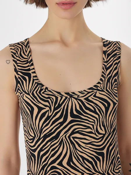 Изображение товара Майка домашняя Mark Formelle 422208/1 (р.164/170-92-98, анималистичный принт на бежевом)