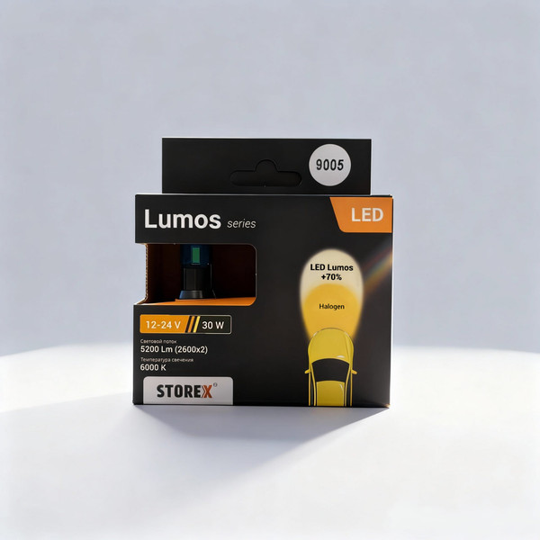 Изображение товара Комплект автомобильных ламп Storex Lumos HB3 / 8625428 (2шт)