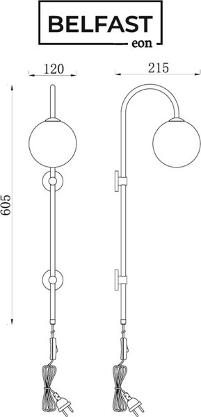 Изображение товара Бра Belfast Bryson 85043-1W BR MT (латунь)