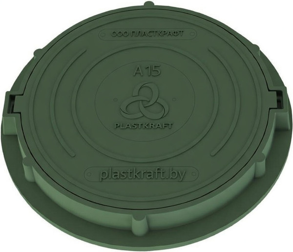 Люк канализационный PLASTKRAFT А15 15 Кн h60/25 (зеленый, 60x25) — фото 5