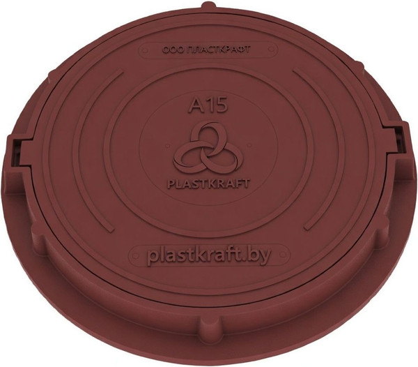 Люк канализационный PLASTKRAFT А15 15 Кн h60/25 (красный, 60x25) — фото 5