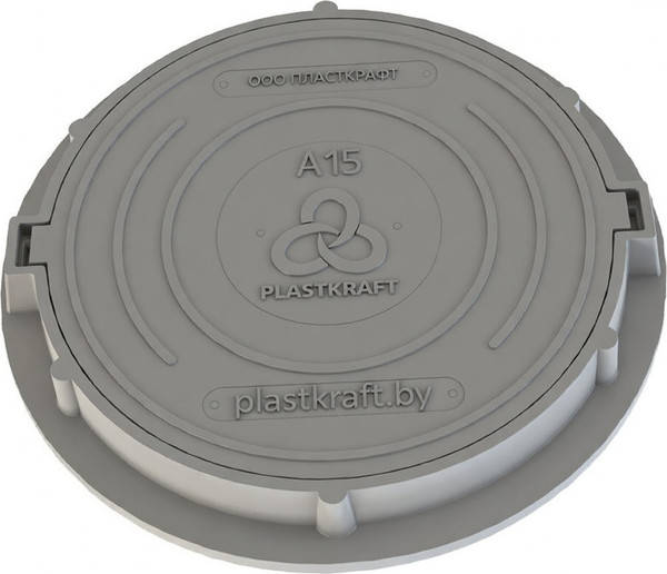 Люк канализационный PLASTKRAFT А15 15 Кн h60/25 (серый, 60x25) — фото 5