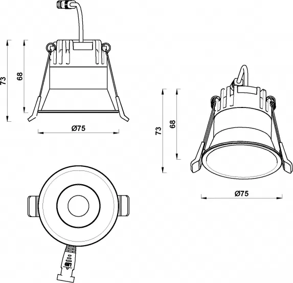 Изображение товара Точечный светильник ILedex Technical Mars DIM 207-7W-D75-4000K-24DG-BK