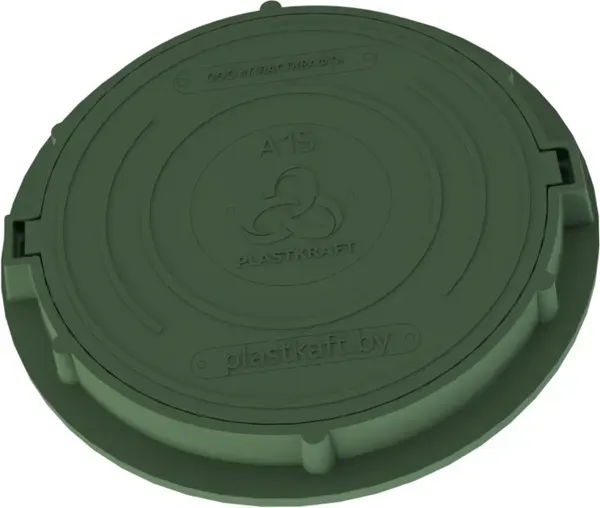 Изображение товара Люк канализационный PLASTKRAFT А15 15 Кн h110 с ЗУ (зеленый)