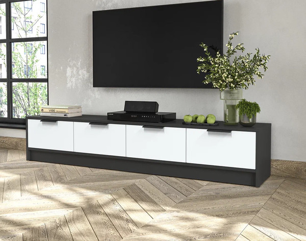 Изображение товара Тумба Interline ТВ Концепт КТ-ТВ4-35 Глосс (антрацит/белый)