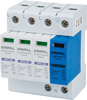 Изображение товара Ограничитель перенапряжения Kripal SPC-20/280/3P+N