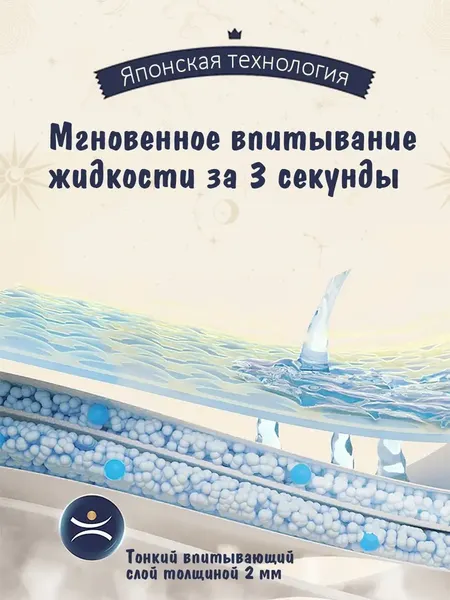 Изображение товара Подгузники-трусики детские Hoppi RoyalDream L 9-14кг / HB-041-L (38шт)