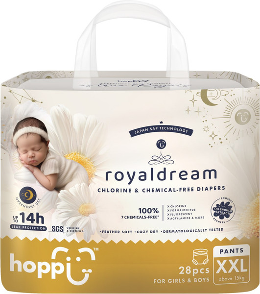 Изображение товара Подгузники-трусики детские Hoppi RoyalDream XXL от 15кг / HB-041-XXL (28шт)
