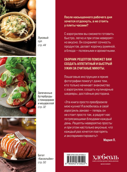 Изображение товара Нехудожественная книга ХлебСоль Готовим в аэрогриле (Ивенская О. 9785042310522)