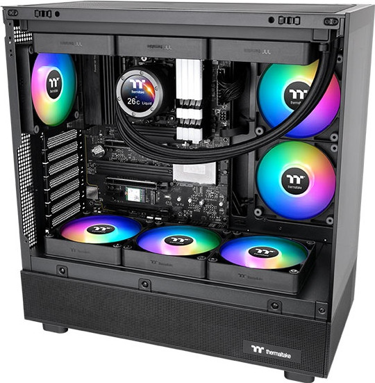 Изображение товара Набор вентиляторов для корпуса Thermaltake CT120 Reverse ARGB Sync 2 Pack / CL-F173-PL12SW-A (черный)