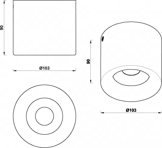 Изображение товара Точечный светильник ILedex Technical Metrica 113-12W-D100-4000K-24DG-WH