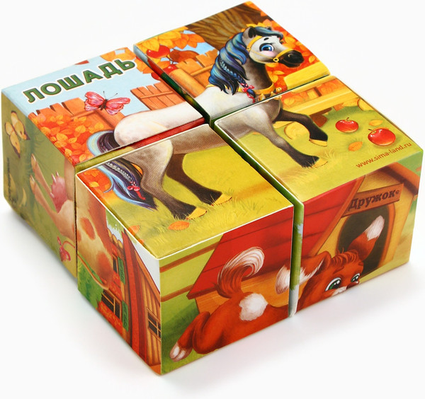 Изображение товара Развивающий игровой набор Zabiaka Кубики Домашние животные / 1251823