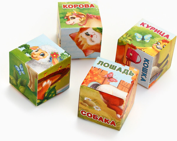 Изображение товара Развивающий игровой набор Zabiaka Кубики Домашние животные / 1251823