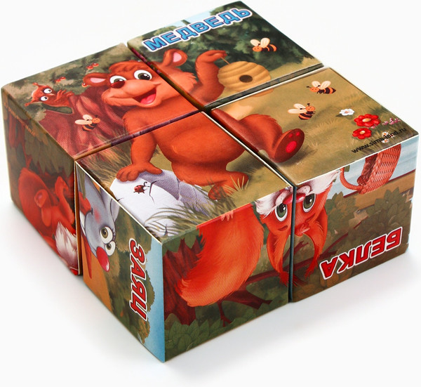 Изображение товара Развивающий игровой набор Zabiaka Кубики Лесные животные / 1251824