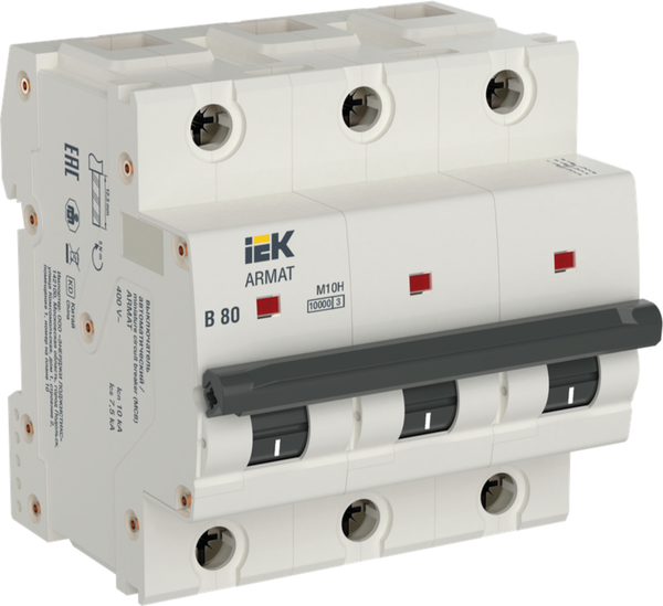 Изображение товара Выключатель автоматический IEK AR-M10H-3-B080