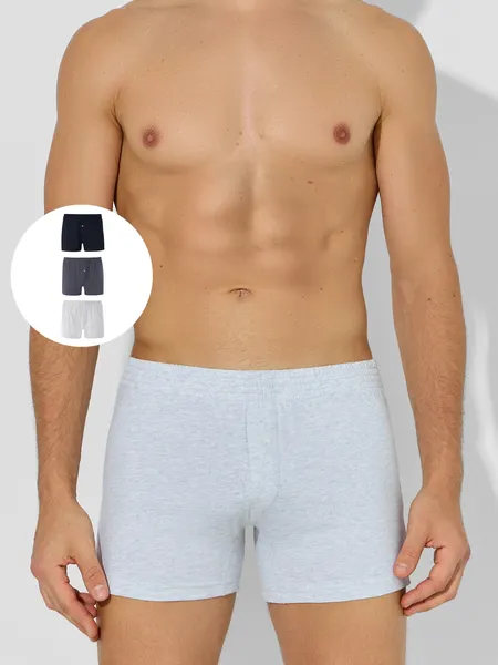 Изображение товара Комплект мужских трусов Mark Formelle 411152-3 (р.86-96, серый меланж 4306А/графит/черный)