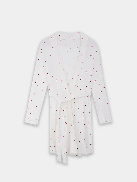 Изображение товара Халат Mark Formelle 552295 (р.164/170-96-102, сердечки на белом)