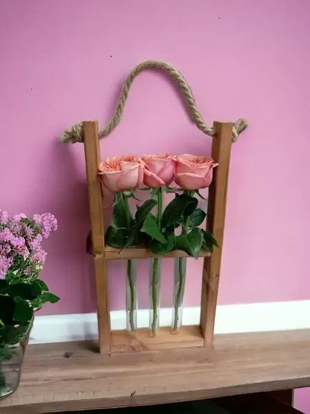 Изображение товара Ваза KraftHouse С 3 колбами / 2038550841123 (ореховый)