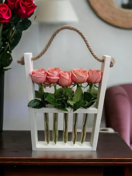 Изображение товара Ваза KraftHouse С 5 колбами / 2038706269603 (белый)