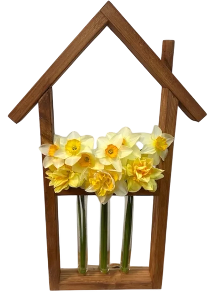 Изображение товара Ваза KraftHouse Домик С 3 колбами / 2039922786615 (ореховый)