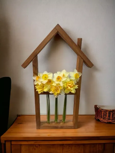 Изображение товара Ваза KraftHouse Домик С 3 колбами / 2039922786615 (ореховый)