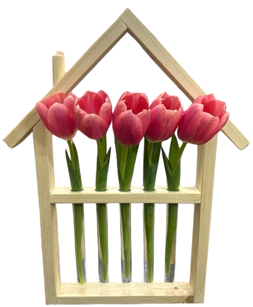 Изображение товара Ваза KraftHouse Домик С 5 колбами / 2039632179448 (натуральный)