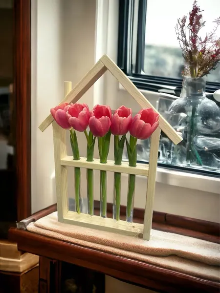 Изображение товара Ваза KraftHouse Домик С 5 колбами / 2039632179448 (натуральный)