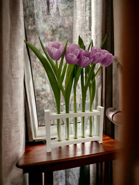 Изображение товара Ваза KraftHouse С 5 колбами / 2039545928683 (белый)