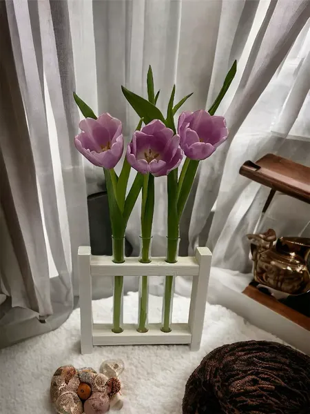 Изображение товара Ваза KraftHouse С 3 колбами / 2039533619593 (белый)