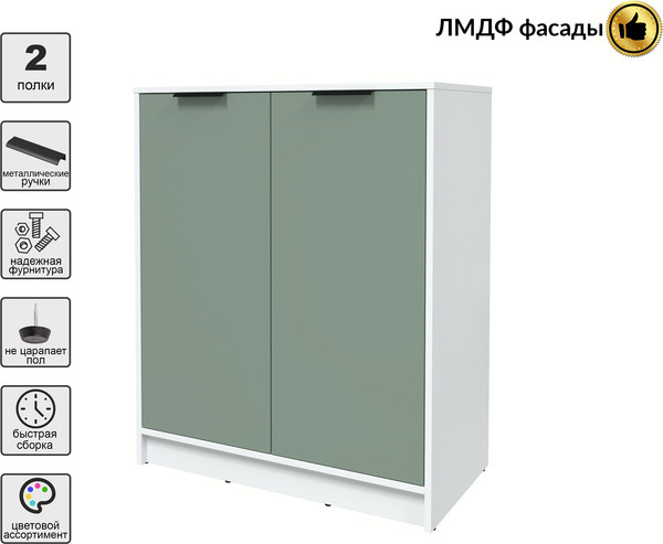 Изображение товара Тумба Interline Концепт КТ-Т84 Глосс (белый платинум/мята)