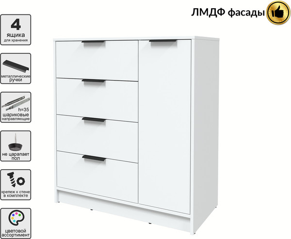 Изображение товара Тумба Interline Концепт КТ-Т90 Глосс (белый платинум/белый)