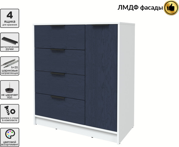Изображение товара Тумба Interline Концепт КТ-Т90 Глосс (белый платинум/дуб королевский)