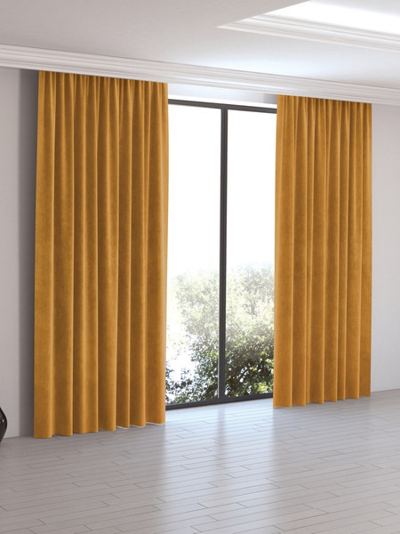 Изображение товара Комплект штор КронасМАрт Канвас 150x250 (2шт, горчица)