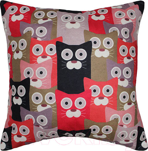 Изображение товара Подушка декоративная MATEX Fantasy Хор котов 2 / 07-098 (коричневый/розовый)