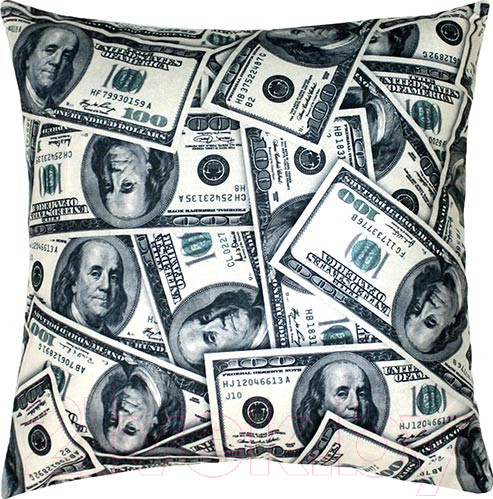 Изображение товара Подушка декоративная MATEX Fantasy Баксы / 08-897 (зеленый/молочный)