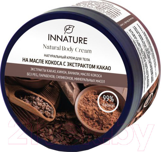 Изображение товара Крем для тела Innature Натуральный на масле кокоса с экстрактом какао (250мл)