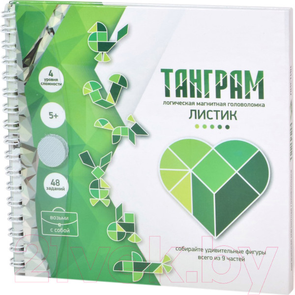 Изображение товара Развивающая книга Десятое королевство Танграм Листик / 02861
