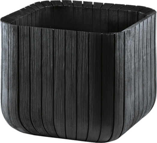 Изображение товара Кашпо Keter Wood Look Cube Planter L / 230225 (графитовый)