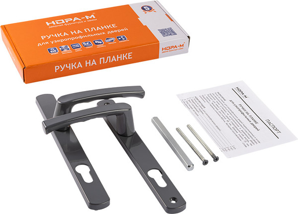 Изображение товара Ручка дверная Нора-М РПУ 25-85 (антрацит 7024)