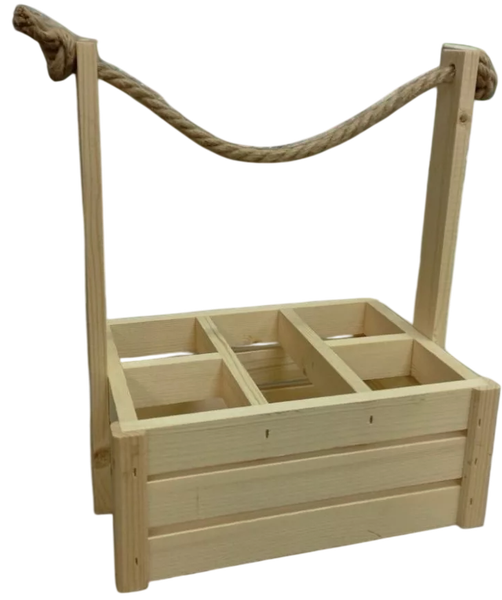 Изображение товара Ящик декоративный KraftHouse Для бутылок 5 ячеек 18x24x30 / 2039308866078 (натуральный)